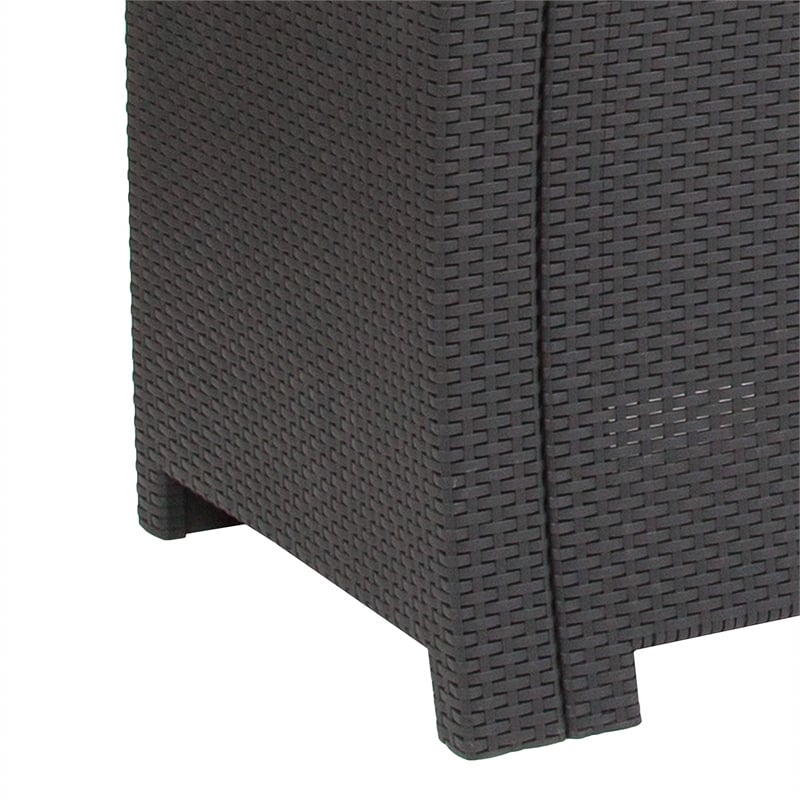 Bowery Hill Contemporary Wicker / Rattan Patio Chair in Dark Gray