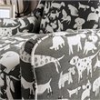 Bowery Hill Modern Chenille Accent Chair in Gray Dog Pattern