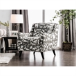 Bowery Hill Modern Chenille Accent Chair in Gray Dog Pattern