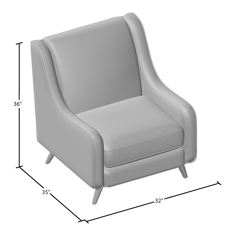 Bowery Hill Modern Chenille Accent Chair in Gray Dog Pattern
