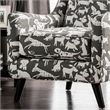 Bowery Hill Modern Chenille Accent Chair in Gray Dog Pattern