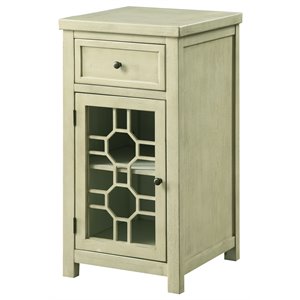 Bowery Hill Modern Wood 1-Drawer Side Table in Antique White