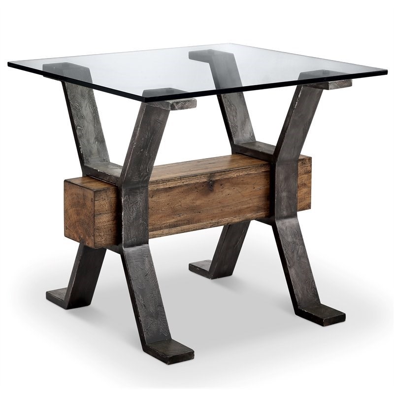 Bowery Hill Contemporary Rectangular Wood End Table in Brown