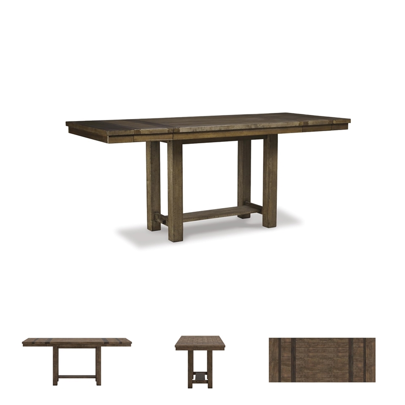 Bowery Hill Modern Extendable Counter Height Dining Table in Brown
