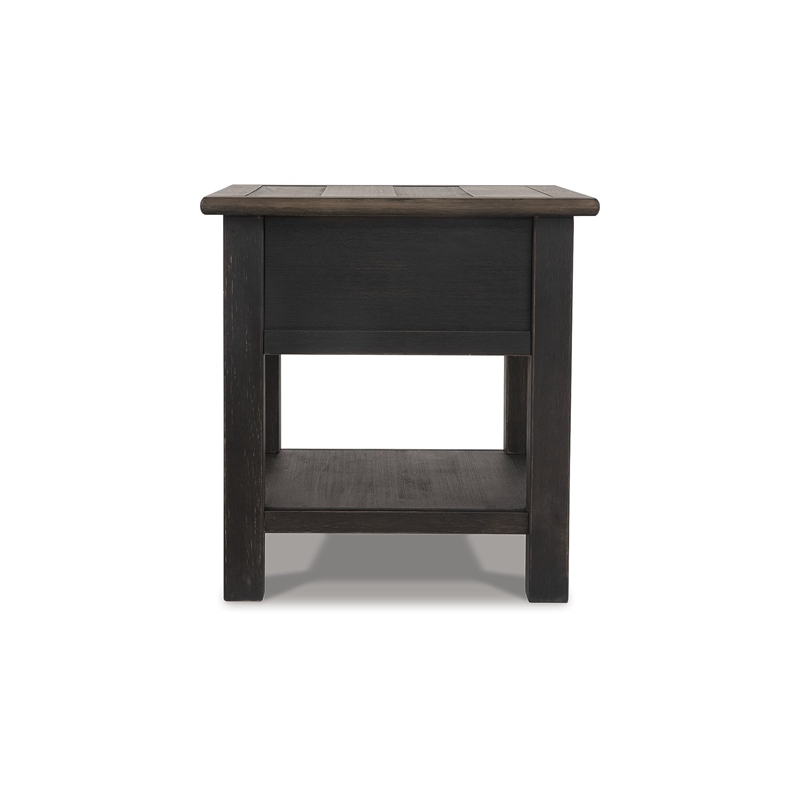 Bowery Hill Solid Wood Grayish Brown End Table Rectangular 25.13