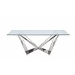 Bowery Hill Dining Contemporary styled Glass Table in Chrome Finish