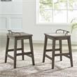 Bowery Hill Solid Wood Smokey Oak Counter Stool Decorative Galley Rail Rustic 19