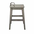 Bowery Hill Solid Wood Smokey Oak Counter Stool Decorative Galley Rail Rustic 19
