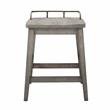 Bowery Hill Solid Wood Smokey Oak Counter Stool Decorative Galley Rail Rustic 19