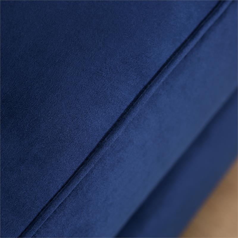 Bowery Hill Transitional Soft Texture Chenille Loveseat in Navy