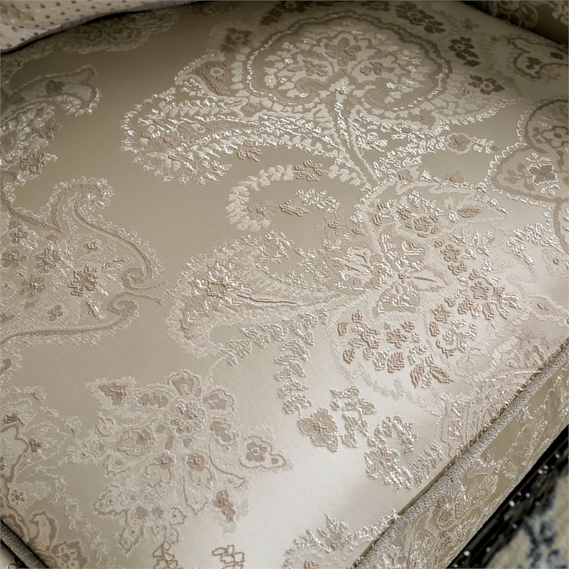 Bowery Hill Traditional Soft Texture Chenille Upholstered Sofa in Ivory