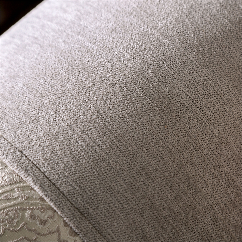 Bowery Hill Traditional Soft Texture Chenille Upholstered Sofa in Ivory