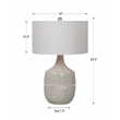 Bowery Hill Farmhouse Ceramic and Fabric Table Lamp in Light Gray