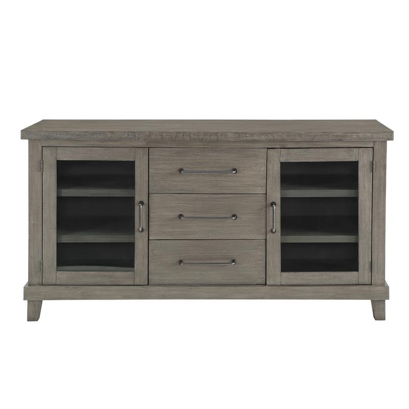 Bowery Hill Modern / Contemporary Washed Gray Wood 3-Drawer Server