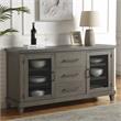 Bowery Hill Modern / Contemporary Washed Gray Wood 3-Drawer Server
