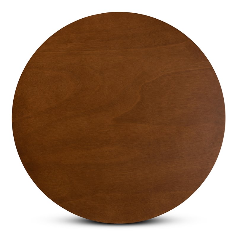 Bowery Hill Walnut Finished 35-Inch-Wide Round Wood Dining Table