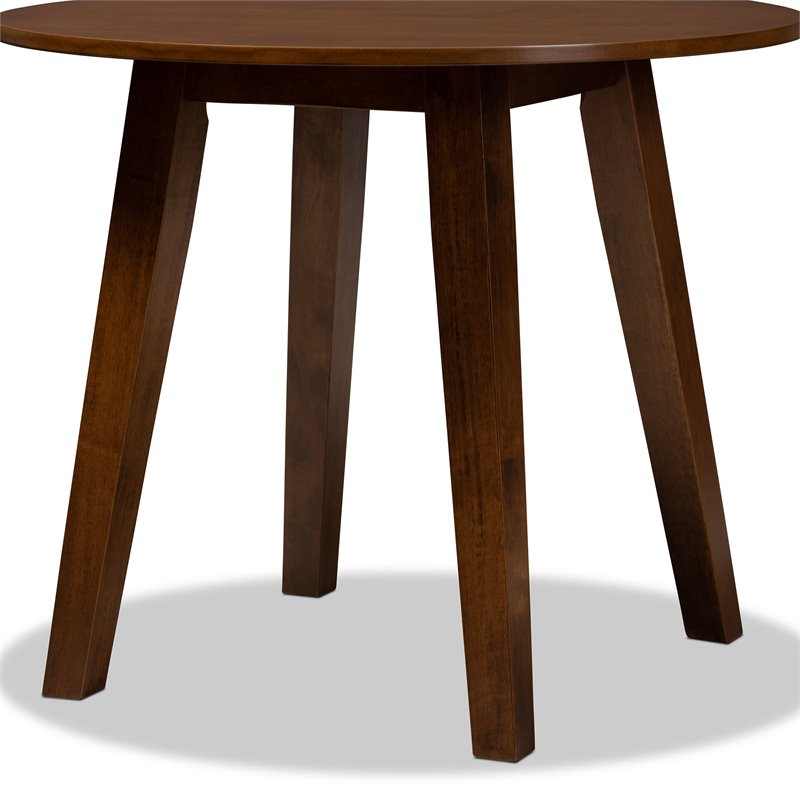 Bowery Hill Walnut Finished 35-Inch-Wide Round Wood Dining Table