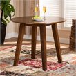 Bowery Hill Walnut Finished 35-Inch-Wide Round Wood Dining Table