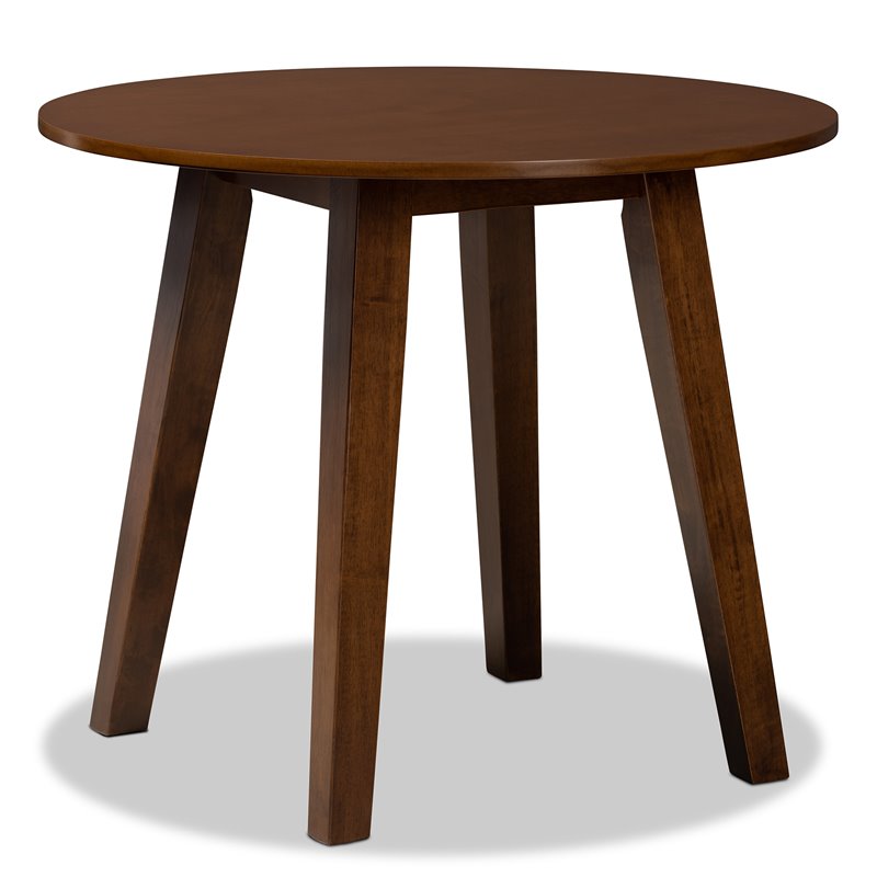 Bowery Hill Walnut Finished 35-Inch-Wide Round Wood Dining Table