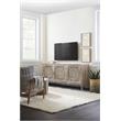 Bowery Hill Mango Wood Cream Entertainment Console Rectangular Hand-Carved