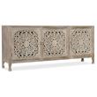 Bowery Hill Mango Wood Cream Entertainment Console Rectangular Hand-Carved