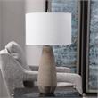 Bowery Hill Transitional Ceramic and Steel Table Lamp in Brown/Gray