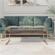 Bowery Hill Modern / Contemporary Glass Top Coffee Table in Gold