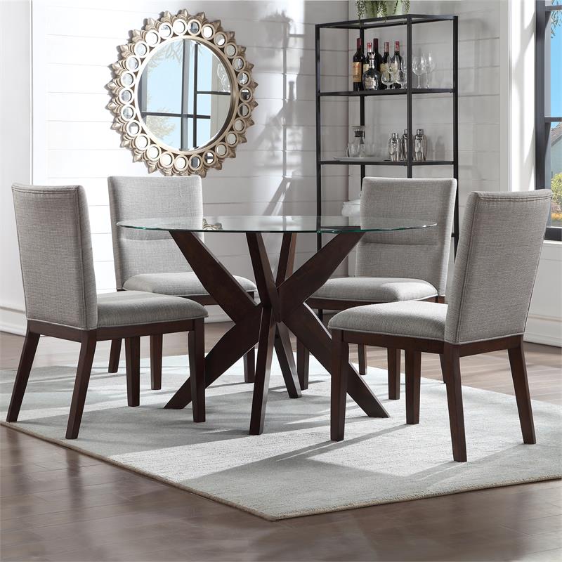 Bowery Hill Modern / Contemporary Beige Upholstered Side Chair