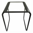 Bowery Hill Modern Glass Top 2-Piece Nesting Table Set in Black