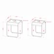 Bowery Hill Modern Glass Top 2-Piece Nesting Table Set in Black