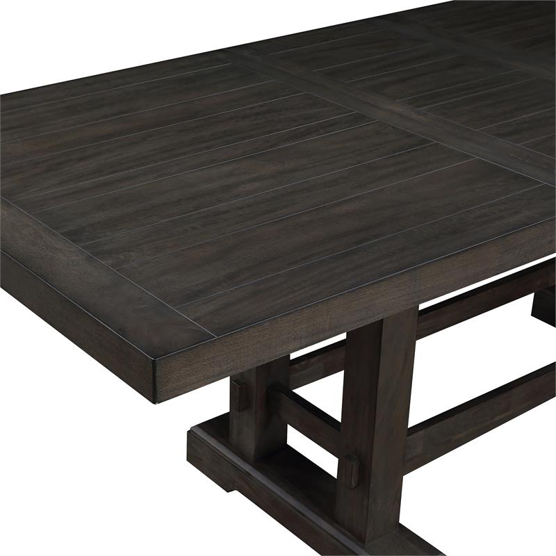 Bowery Hill Mango Dusky Cedar Brown Dining Set Rectangular Plank Effect 108