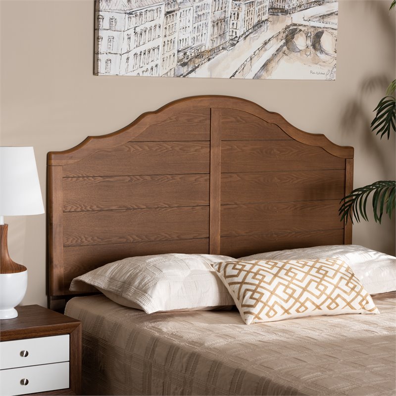 Bowery Hill Vintage Walnut Finished Wood Queen Size Headboard