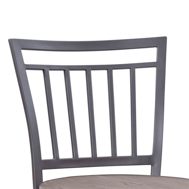 Bowery Hill Modern Gray Metal Swivel 25-inch Seat Height Bar Stool