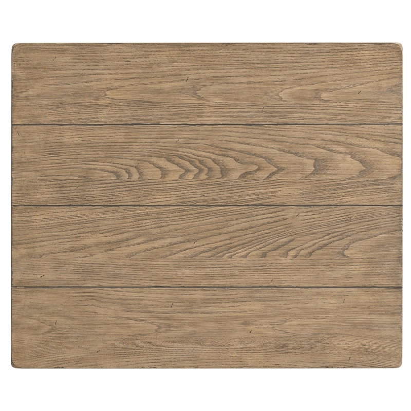 Bowery Hill Modern Wood Side Table in Antique Oak and Matte Black