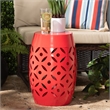 Bowery Hill Modern / Contemporary Red Metal Outdoor Side Table
