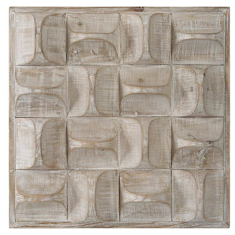 Bowery Hill Contemporary Fir Wood and MDF Wall Decor in Natural and Ivory