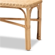 Bowery Hill Modern Bohemian Natural Brown Rattan Accent Bench