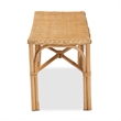 Bowery Hill Modern Bohemian Natural Brown Rattan Accent Bench