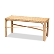 Bowery Hill Modern Bohemian Natural Brown Rattan Accent Bench