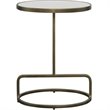 Bowery Hill Transitional Marble and Metal Accent Table in White