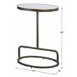 Bowery Hill Transitional Marble and Metal Accent Table in White