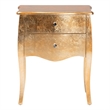 Bowery Hill Contemporary Gold Finished Wood 2-Drawer End Table