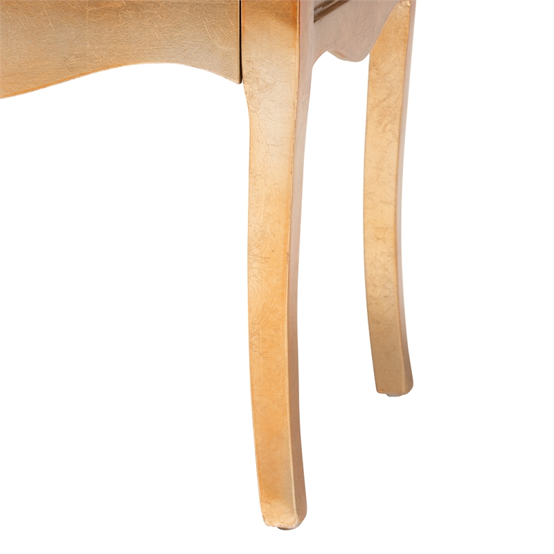 Bowery Hill Contemporary Gold Finished Wood 2-Drawer End Table