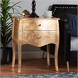 Bowery Hill Contemporary Gold Finished Wood 2-Drawer End Table