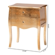 Bowery Hill Contemporary Gold Finished Wood 2-Drawer End Table