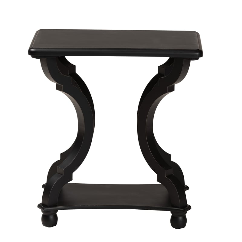 Bowery Hill Classic and Traditional Wood End Table in Black Finish