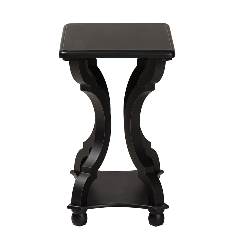 Bowery Hill Classic and Traditional Wood End Table in Black Finish