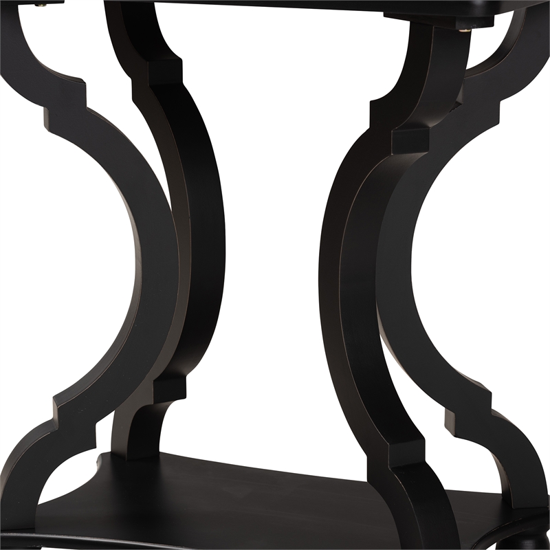 Bowery Hill Classic and Traditional Wood End Table in Black Finish