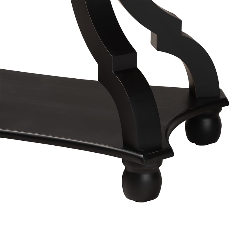 Bowery Hill Classic and Traditional Wood End Table in Black Finish