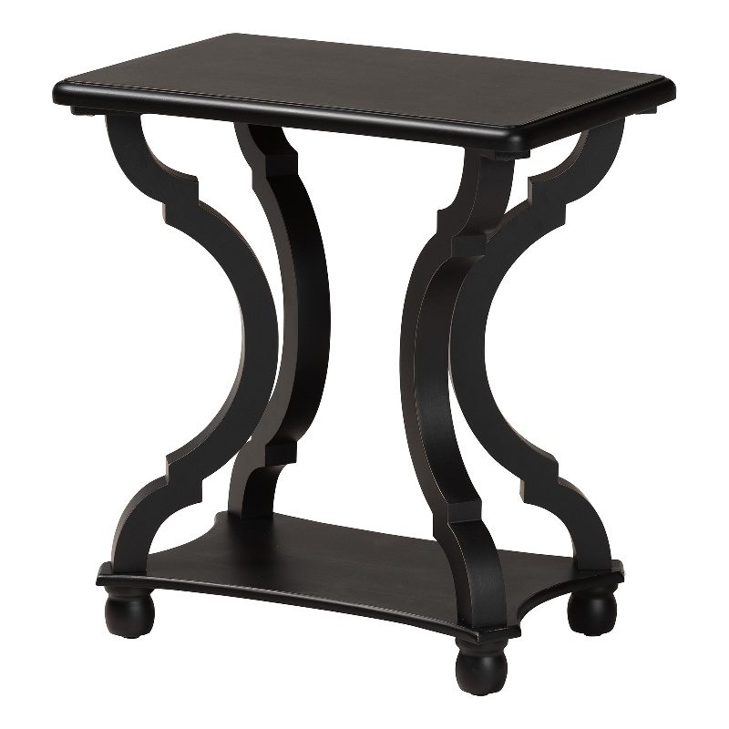 Bowery Hill Classic and Traditional Wood End Table in Black Finish